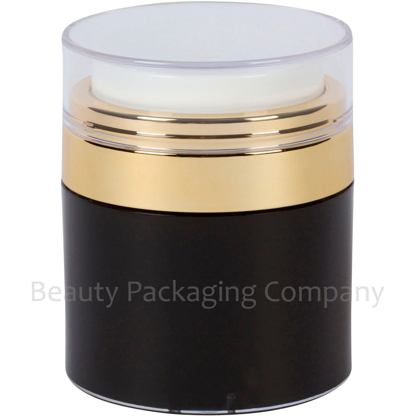 30ml Black Jar, Shiny Gold Collar, Refillable